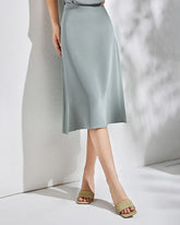 Jupe midi en soie 30 momme